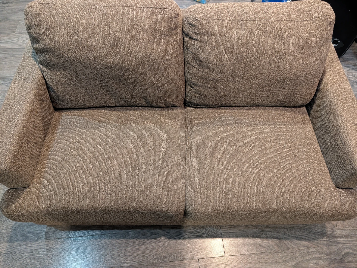 Brown Fabric Loveseat Sofa