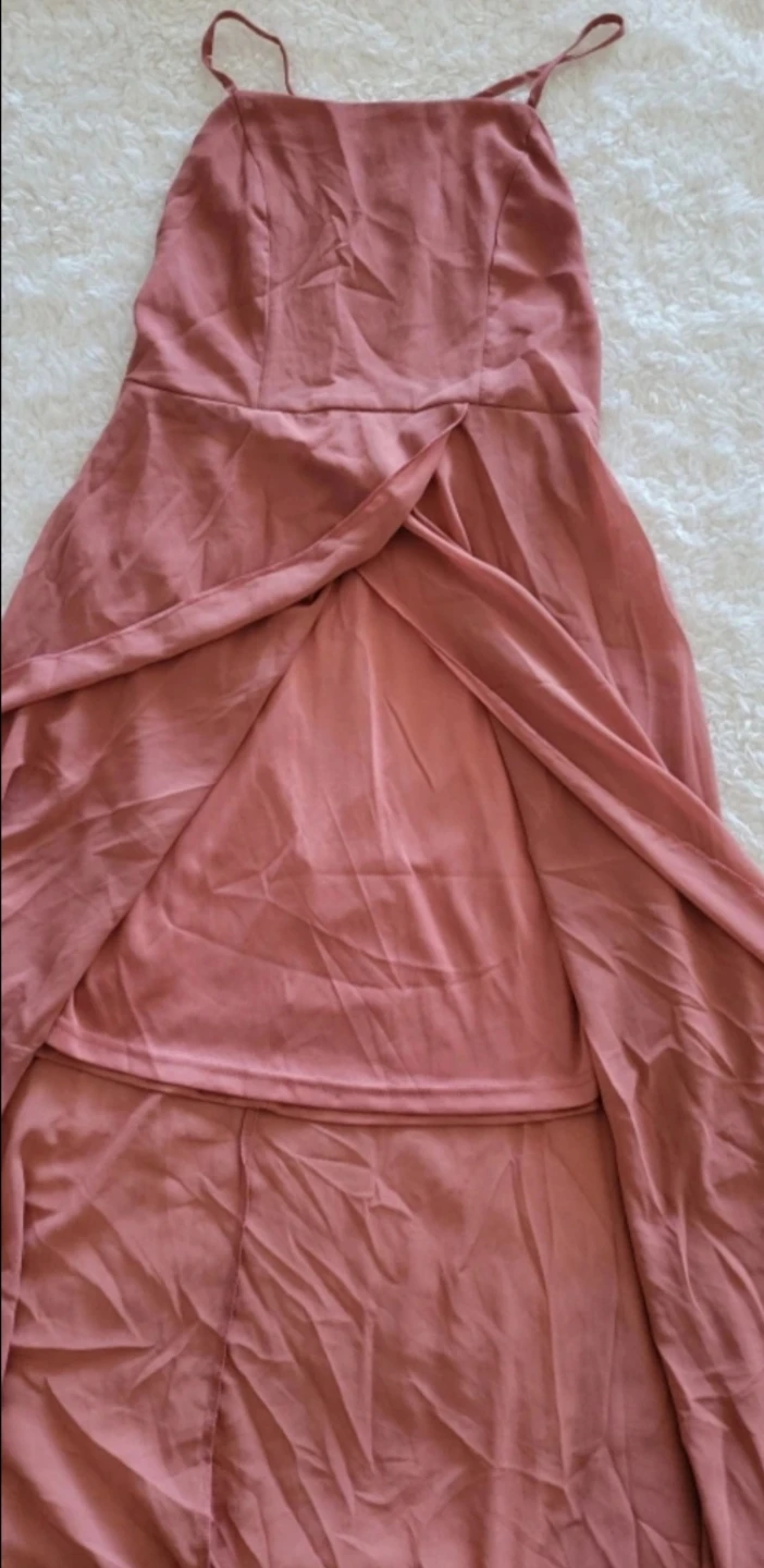 ⚽ Rose Pink Maxi Dress with Slit - photo 4