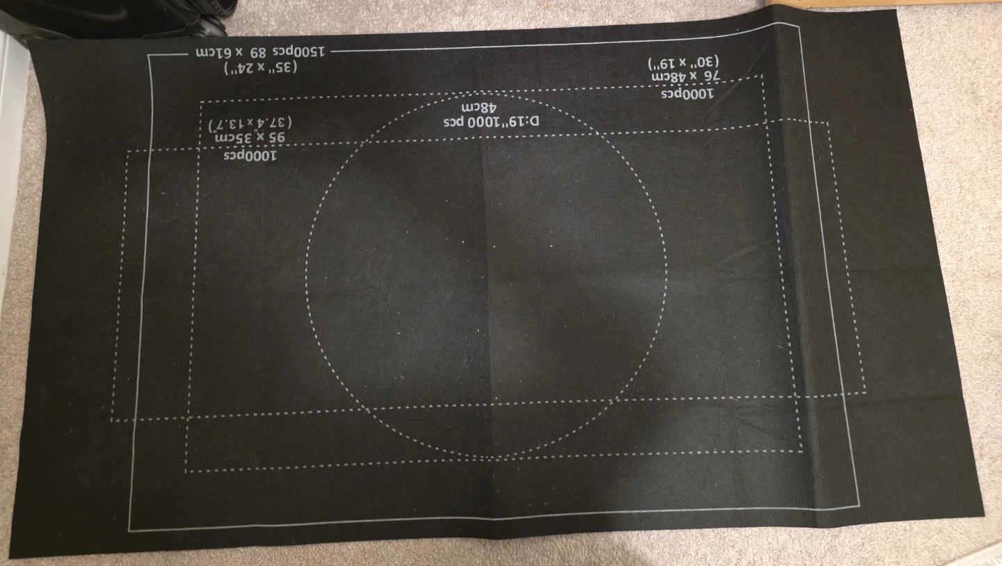 Black Jigsaw Puzzle Mat with Multiple Sizing Guides