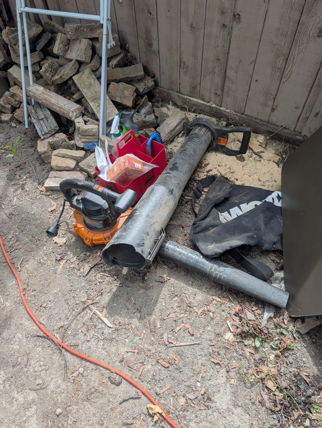 Orange Electric Leaf Blower and mulcher