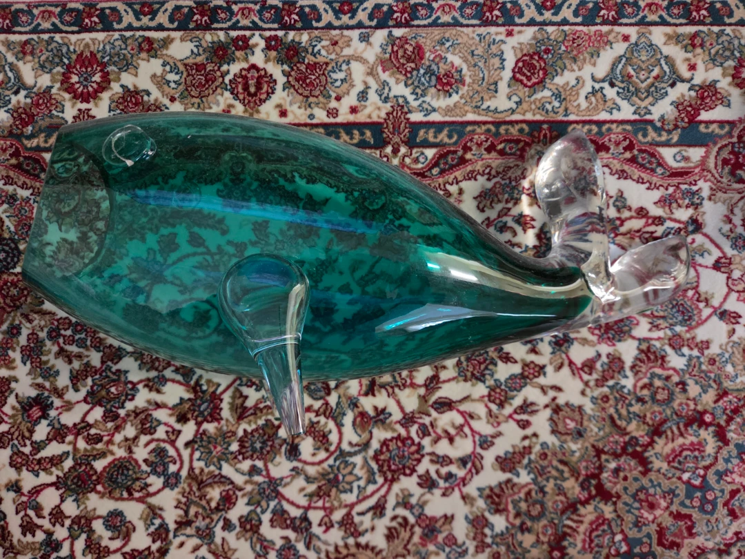 Glass Whale Decanter or Vase