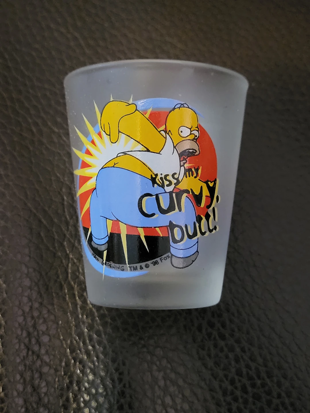 The Simpsons "Kiss My Curvy Butt!" Vintage Shot Glass