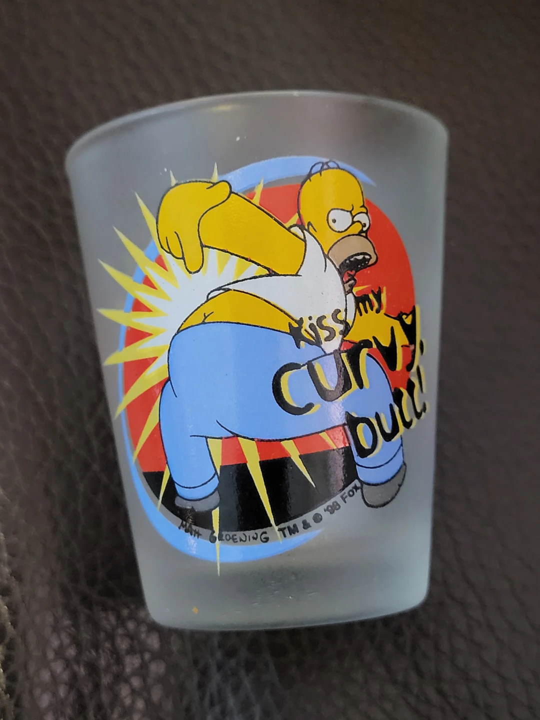 The Simpsons "Kiss My Curvy Butt!" Vintage Shot Glass - photo 2