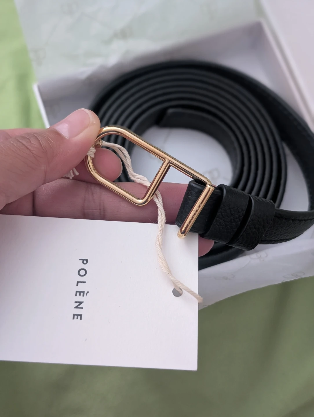 Polène Black Leather Umi Belt