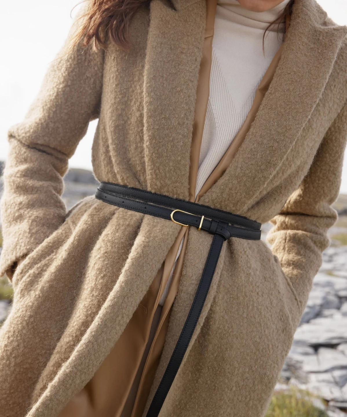 Polène Black Leather Umi Belt - photo 3
