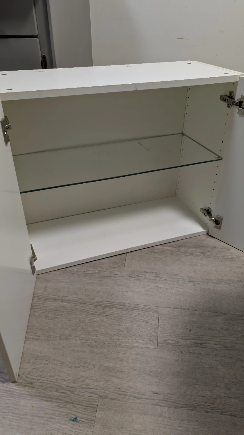 2-Door Storage Cabinet with Glass Shelf - photo 5