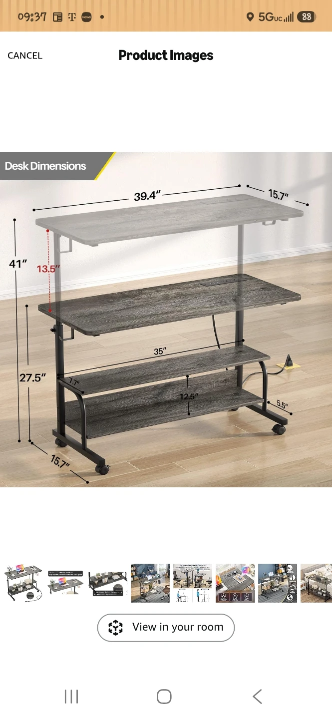 Adjustable Standing Desk with Power Outlets and USB Ports - photo 5