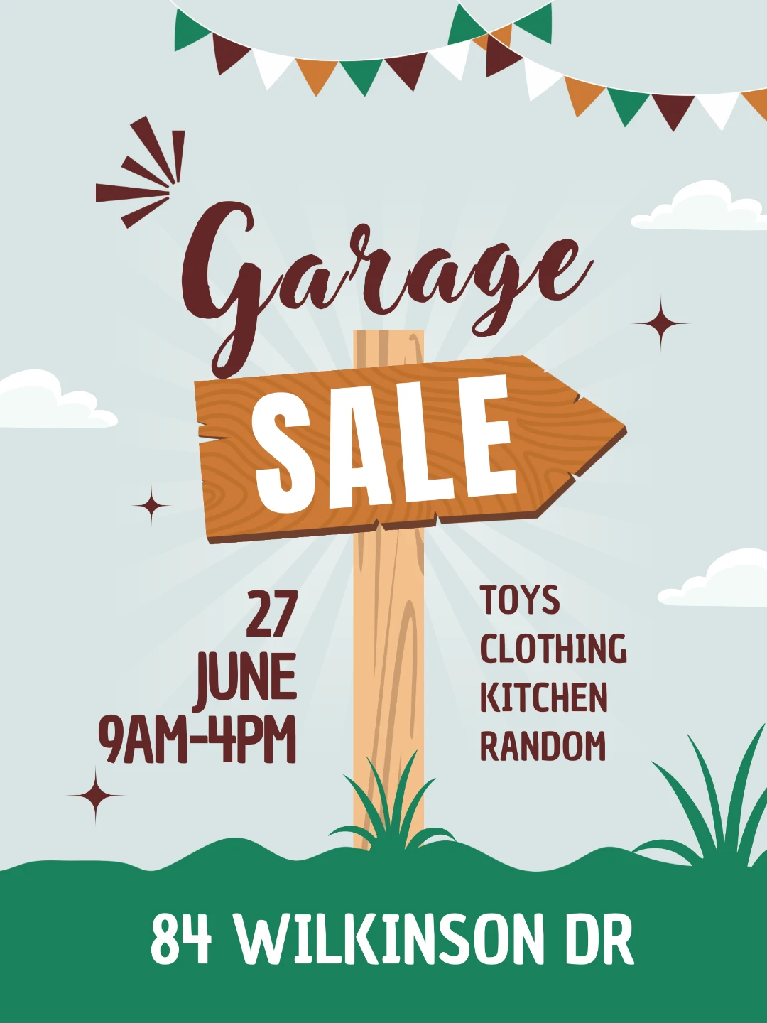 Garage Sale at 84 Wilkinson Dr - June 27th