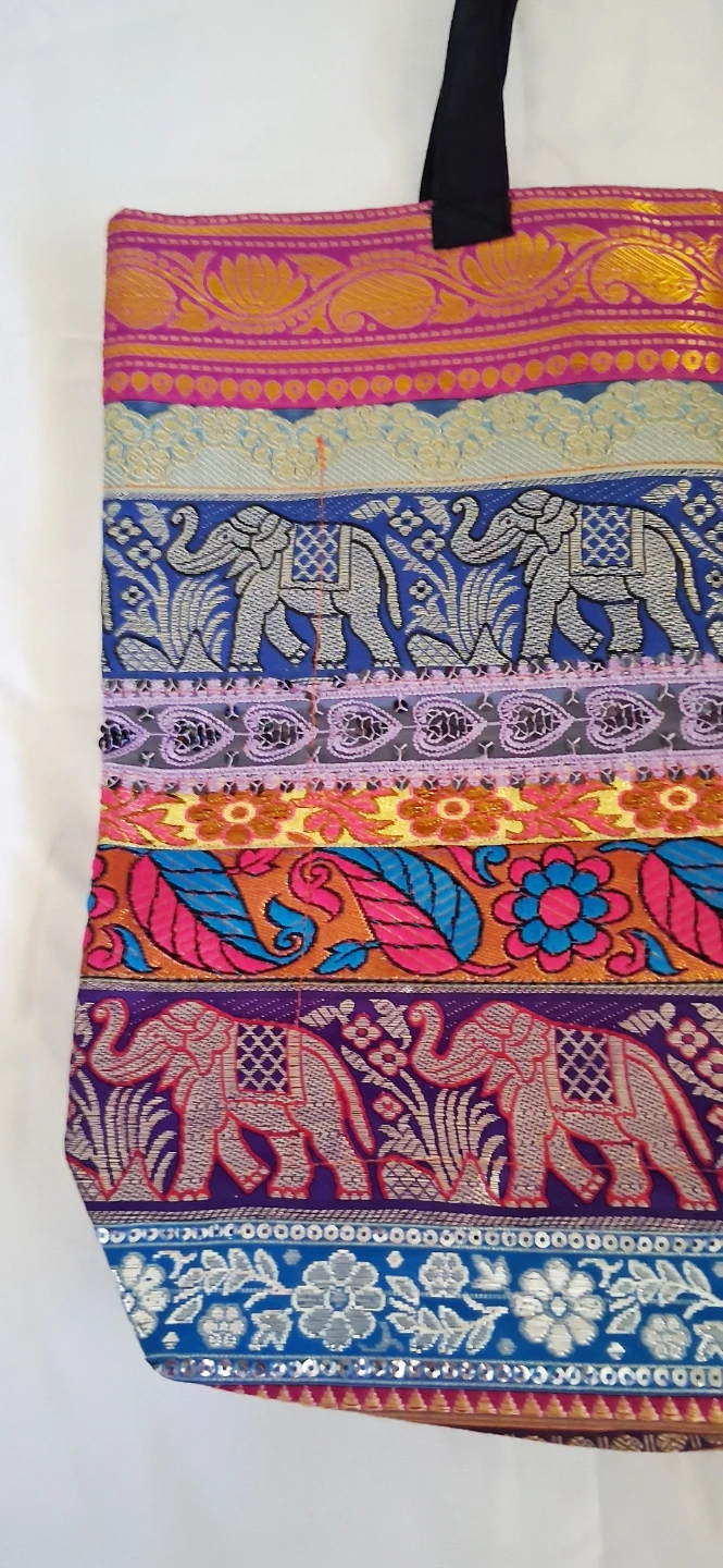 NEW BOHO VIBRANT PATTERN ELEPHANT TOTE BAG - photo 3