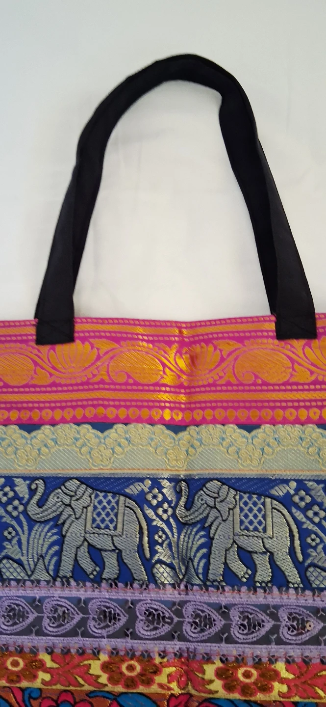 NEW BOHO VIBRANT PATTERN ELEPHANT TOTE BAG - photo 4
