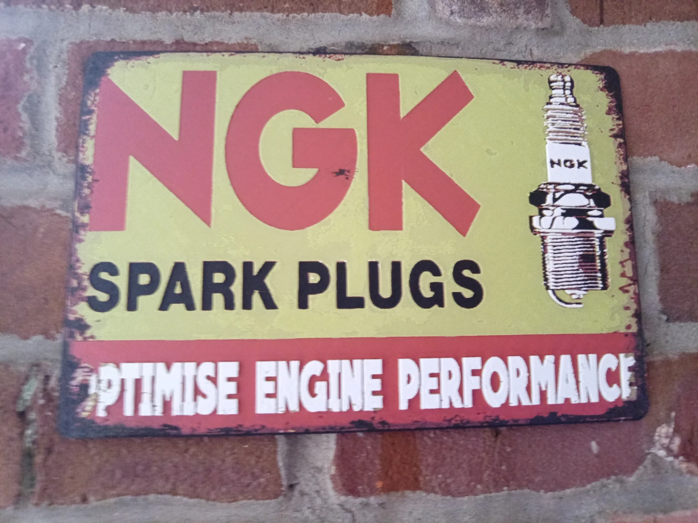 NGK Spark Plugs Metal look Sign. Made locally in gastown - photo 2