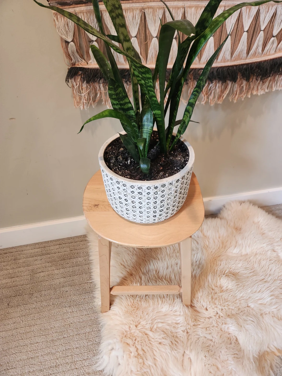 Like NEW vintage danish solid wood Plant stand or side table - photo 3