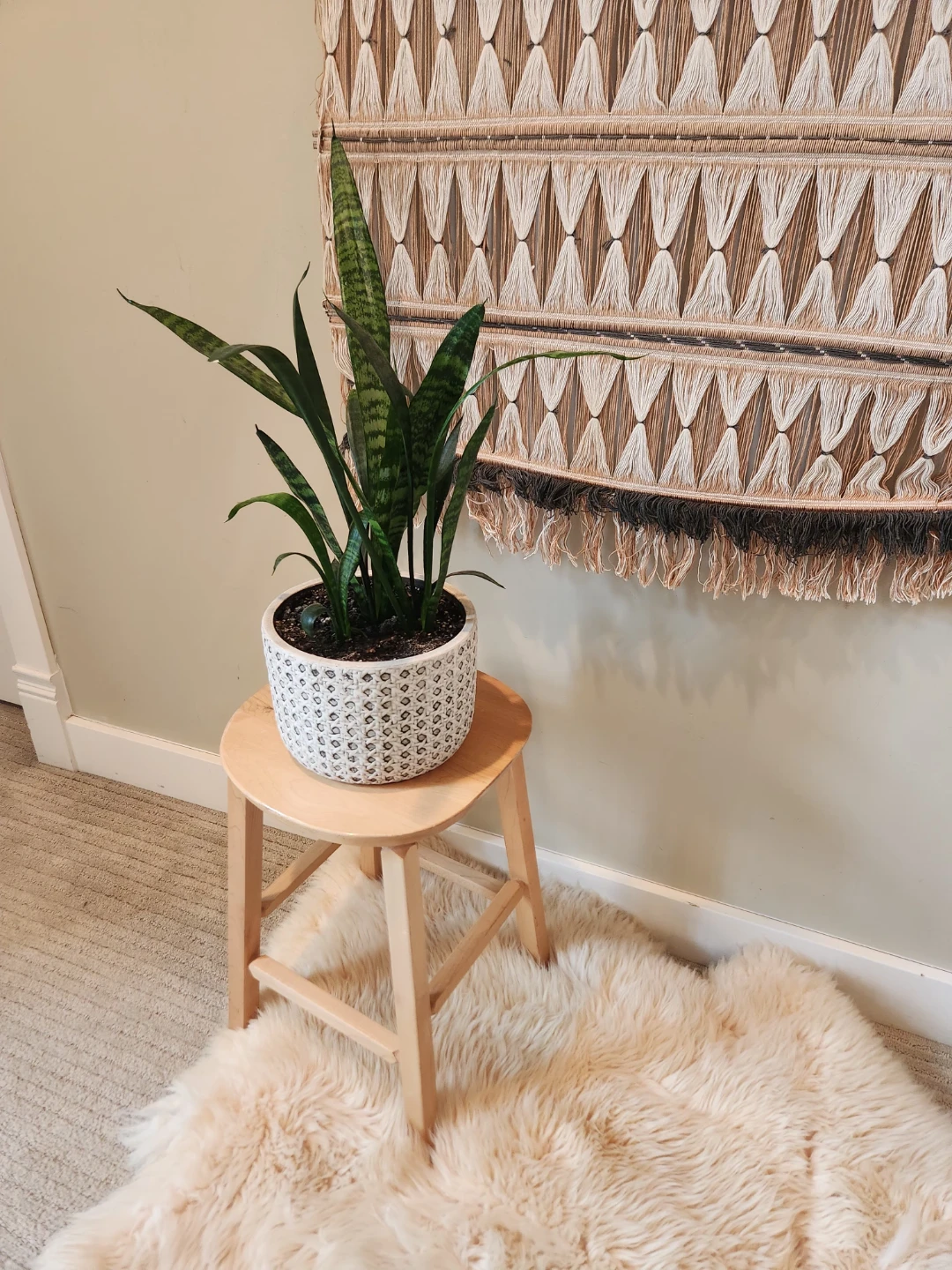 Like NEW vintage danish solid wood Plant stand or side table - photo 4