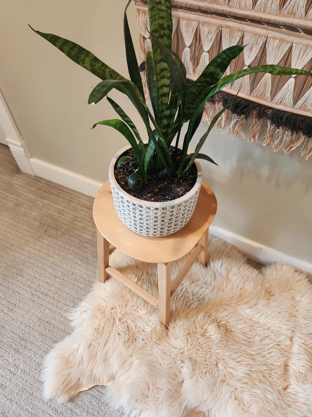 Like NEW vintage danish solid wood Plant stand or side table - photo 5