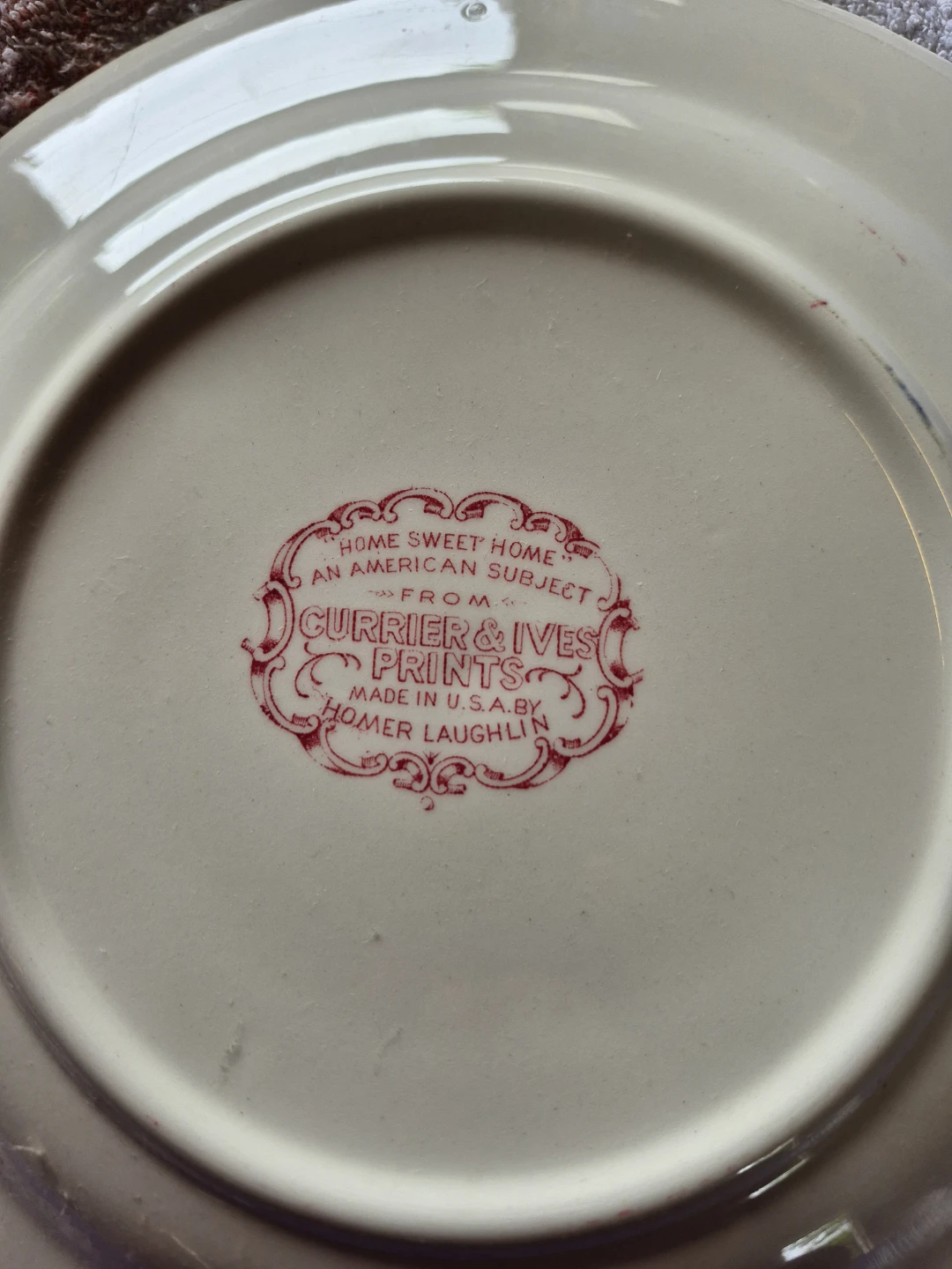 Homer Laughlin "Home Sweet Home" Currier & Ives Prints Plate - photo 2