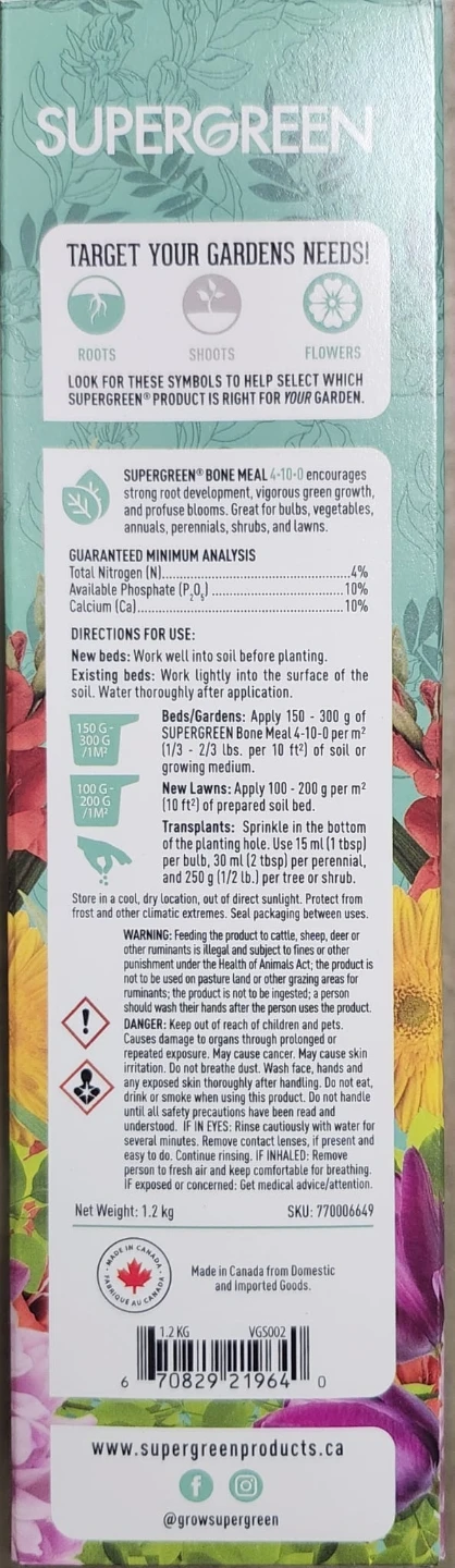 Supergreen Bone Meal 4-10-0 Plant Food - photo 3