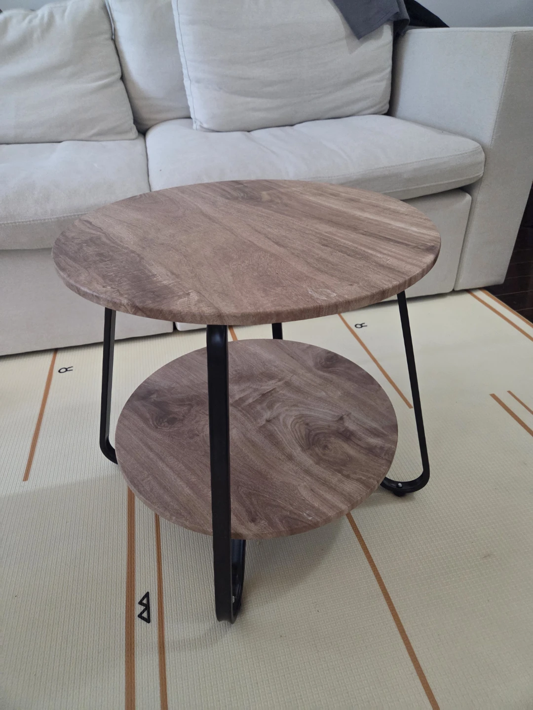 Round Two-Tiered Side Table