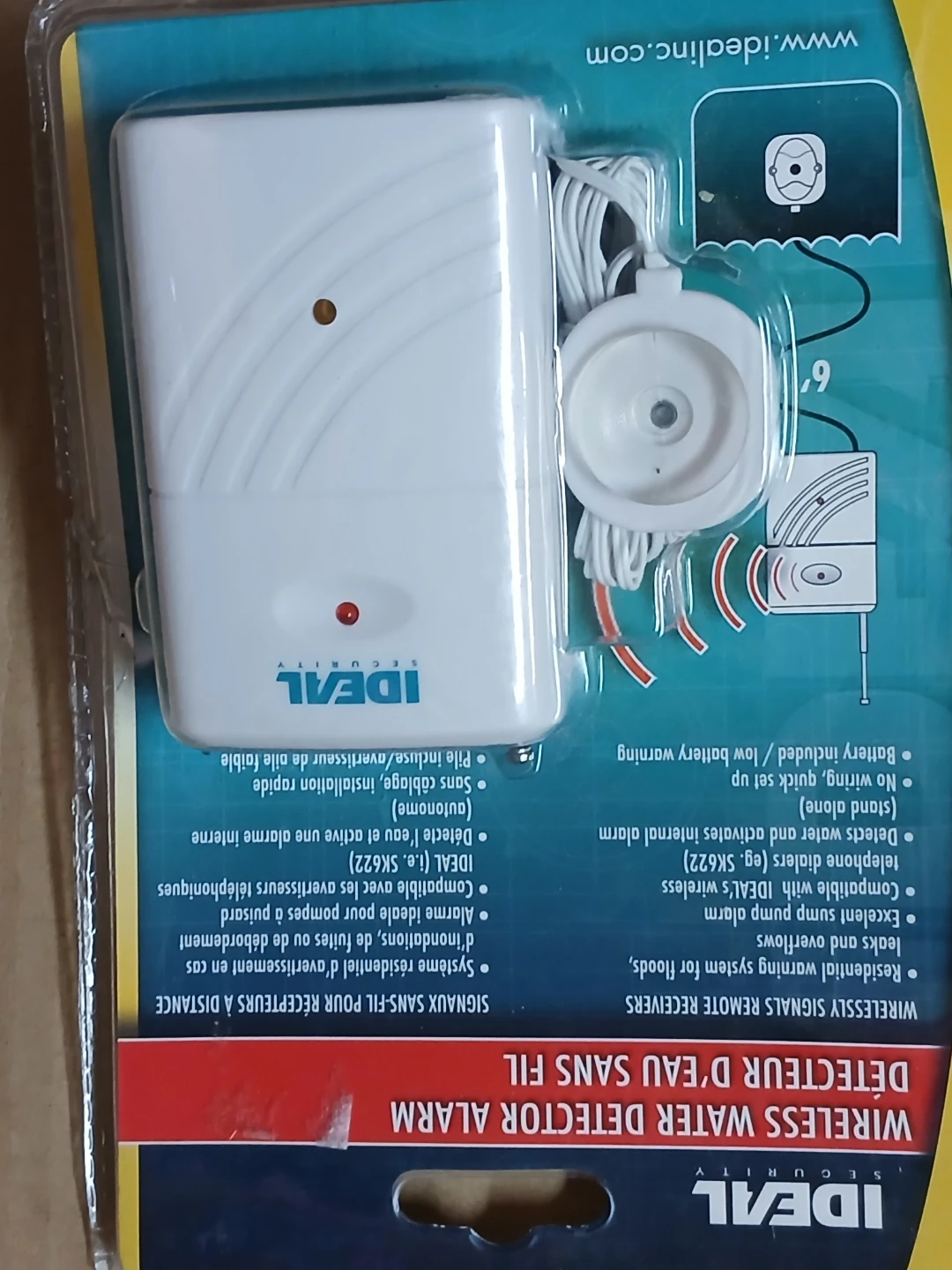 IDEAL Security Wireless Water Detector Alarm SK622