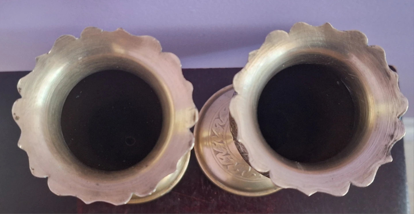 Set of 2 Vintage  Brass Vases - photo 4