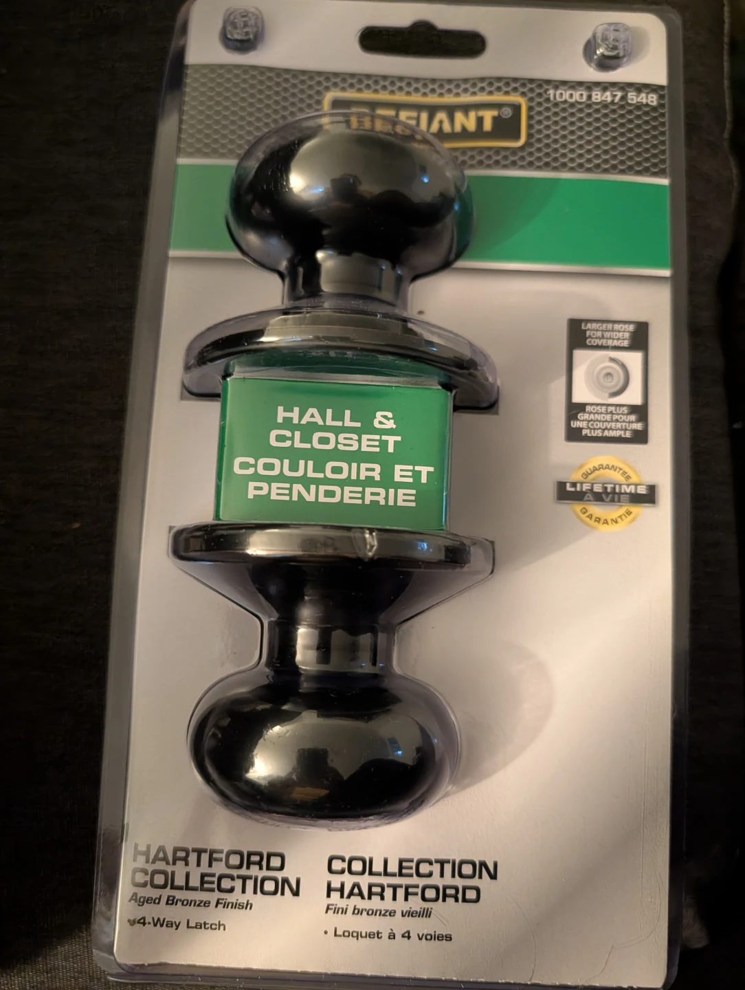 Defiant Hall & Closet Door Knob