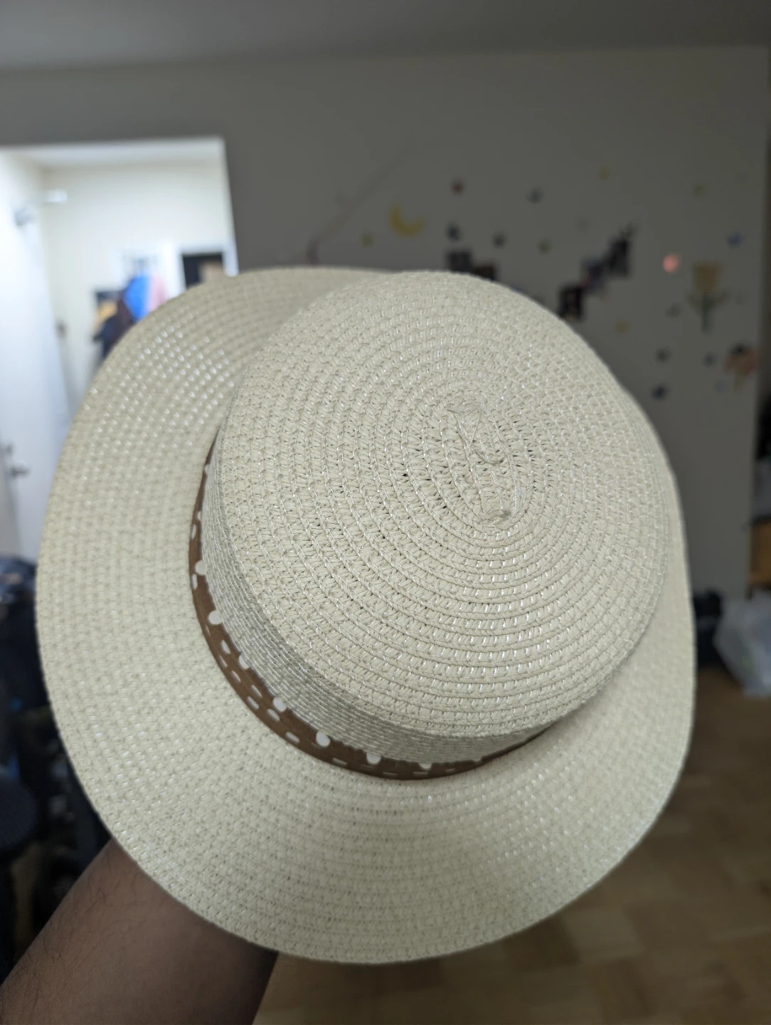 Moving Sale - Straw Hat with Polka Dot Ribbon - photo 2