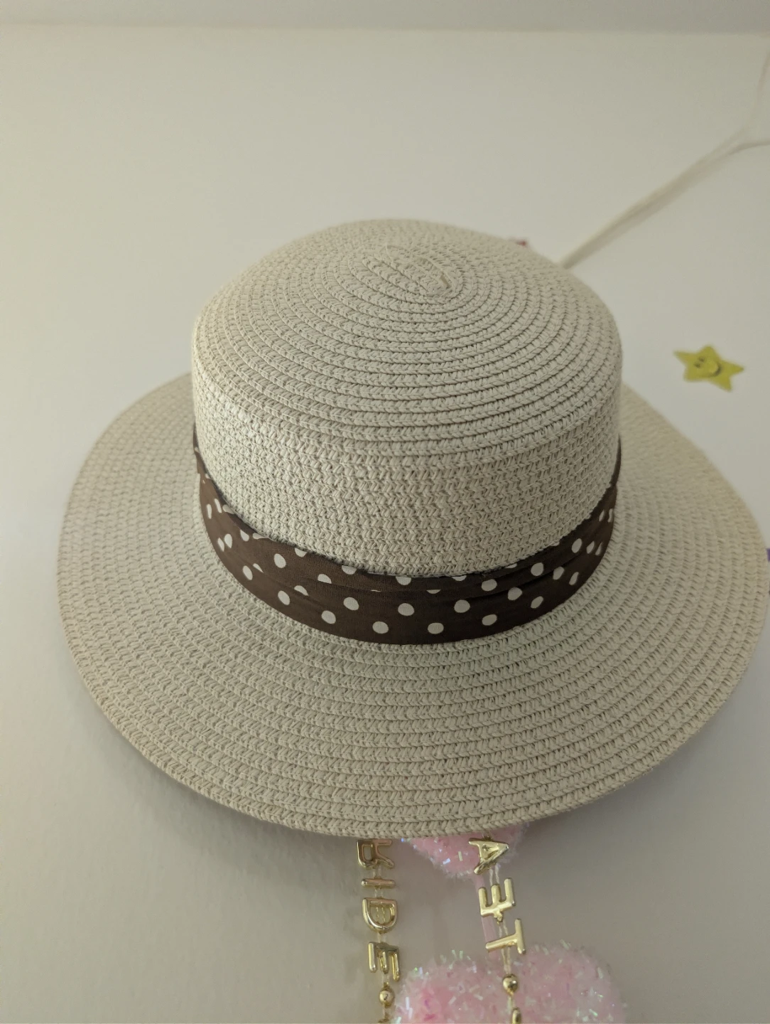 Moving Sale - Straw Hat with Polka Dot Ribbon - photo 3