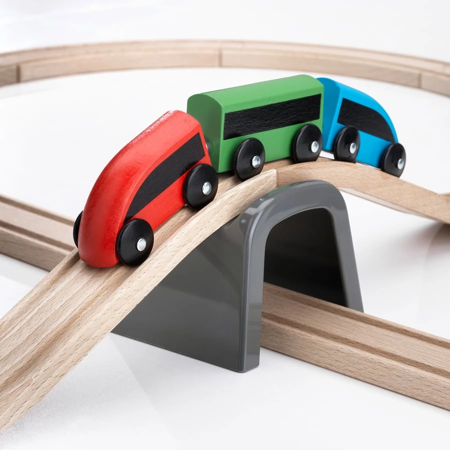 2 Ikea Wooden Train Track Sets with Trains - photo 2