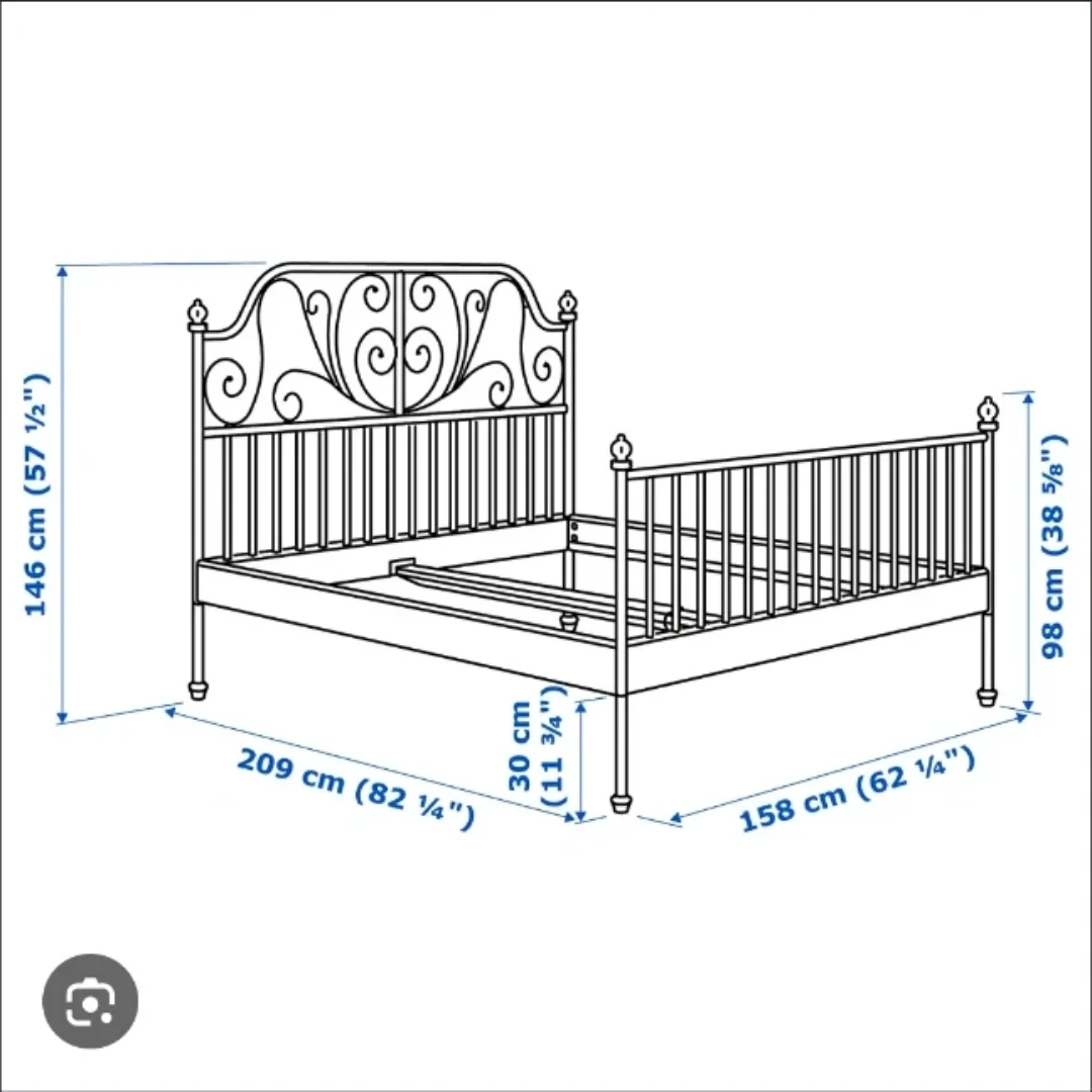 IKEA Leirvik White Metal Bed Frame - photo 2