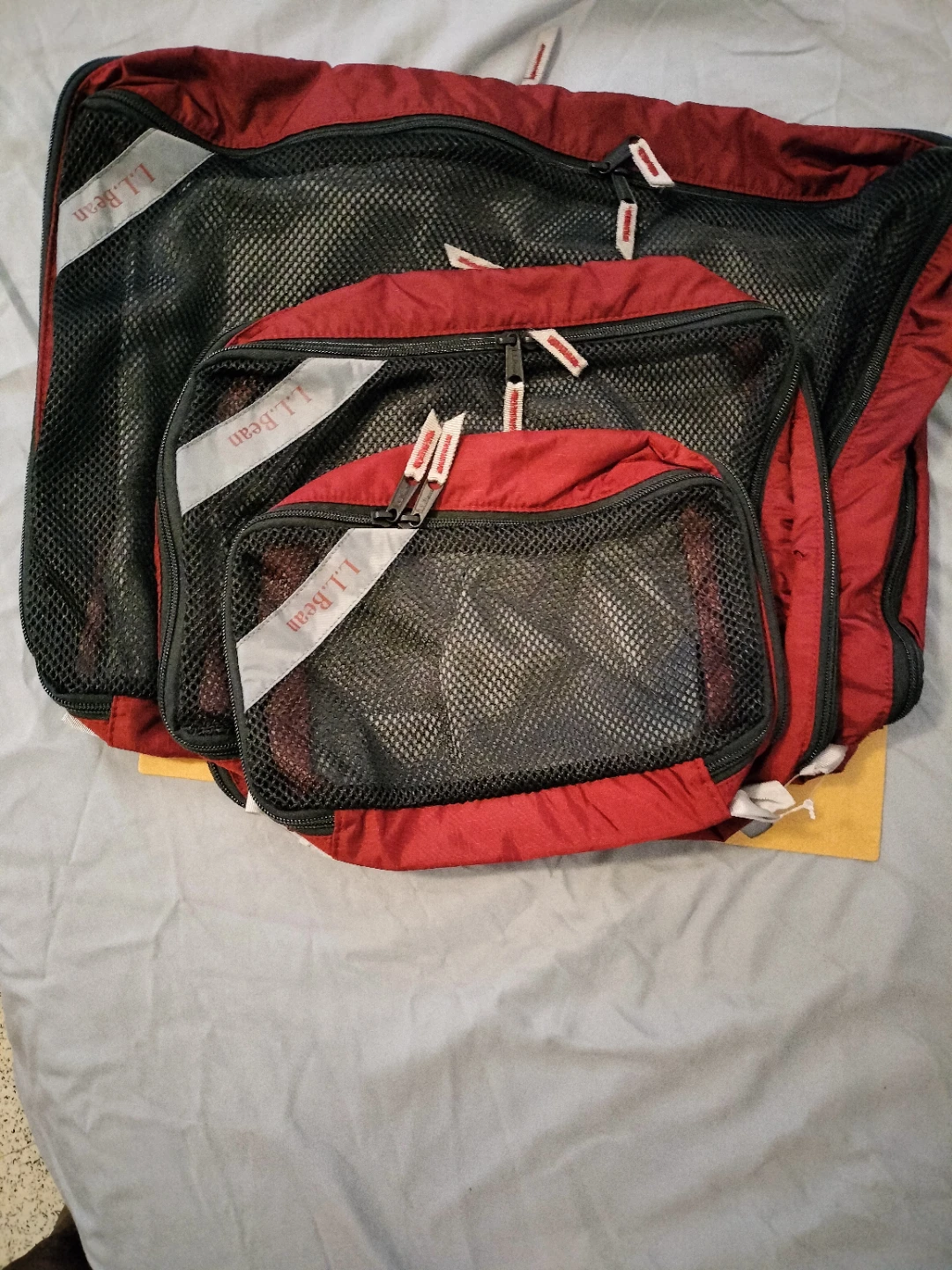 LL Bean Packing Cubes - Set of 3 - Red