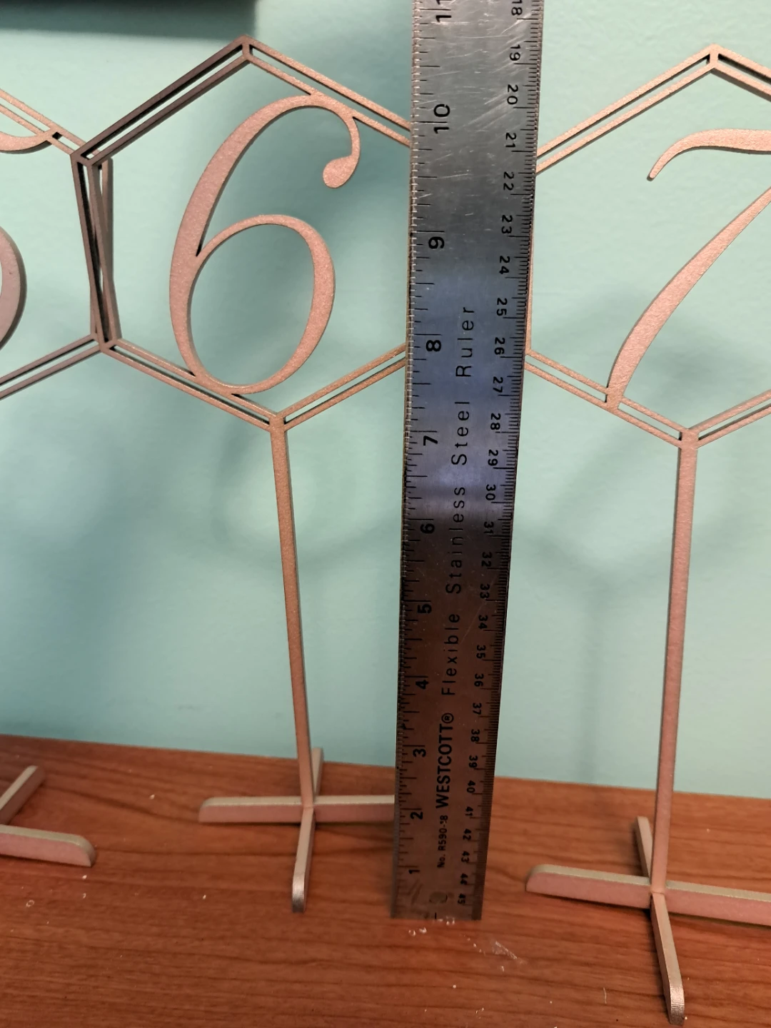 Set of 7 Hexagonal Table Numbers (1-7) - photo 2