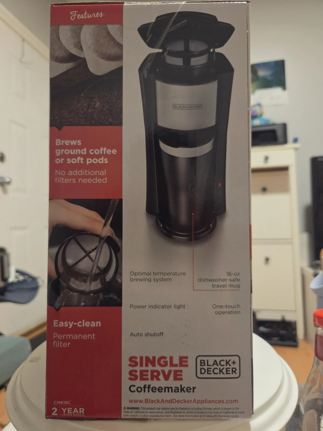 BLACK+DECKER Single Serve Coffeemaker with 16 oz Travel Mug - photo 2