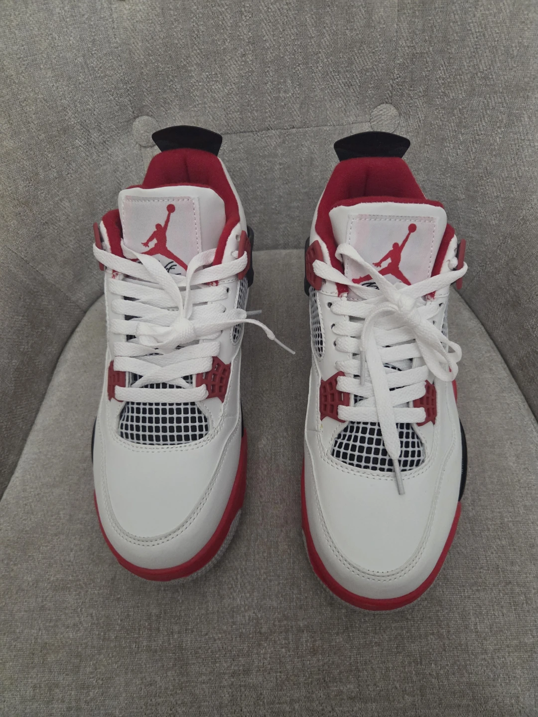 Air Jordan 4 Red White Sneakers - photo 4