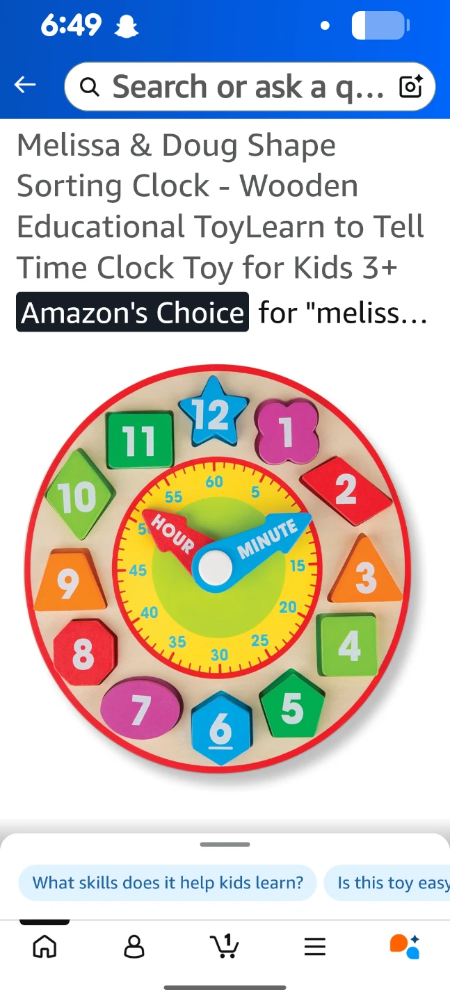 Melissa & Doug Mickey Mouse Wooden Shape Sorting Clock - photo 4