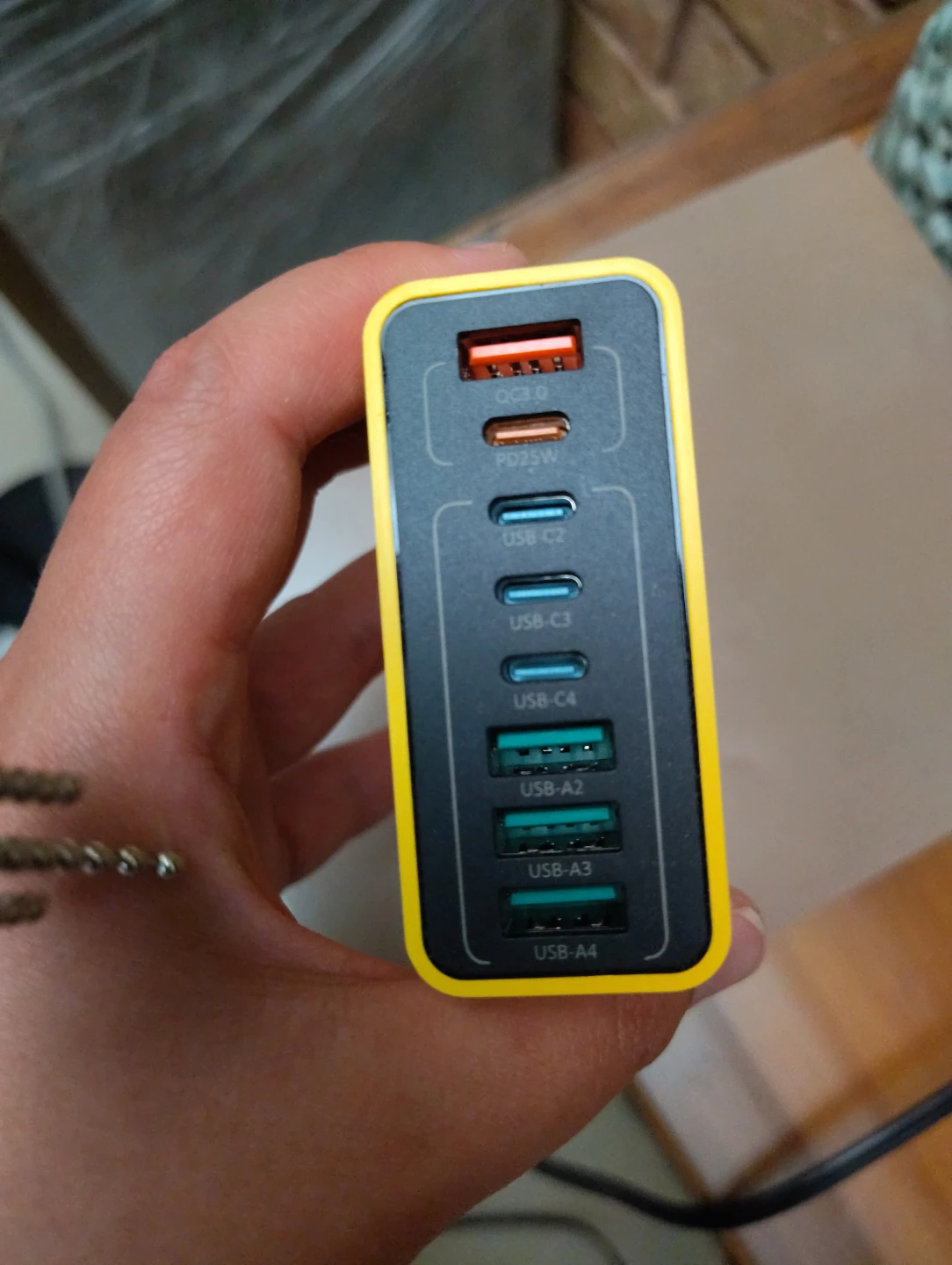 Yellow 75W USB Wall Charger ⚽ - photo 2