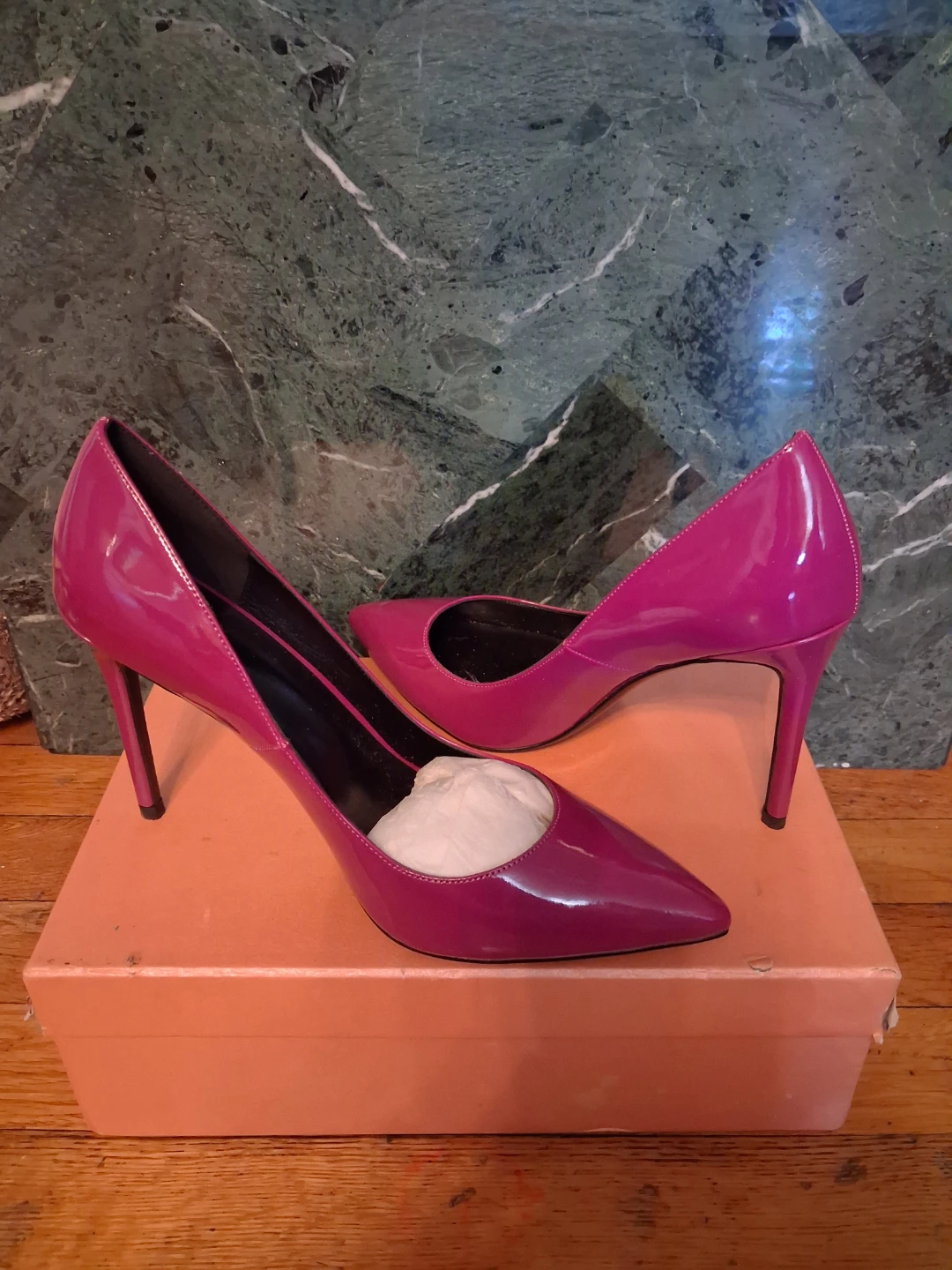 Pink Patent Leather Stiletto Heels (8)