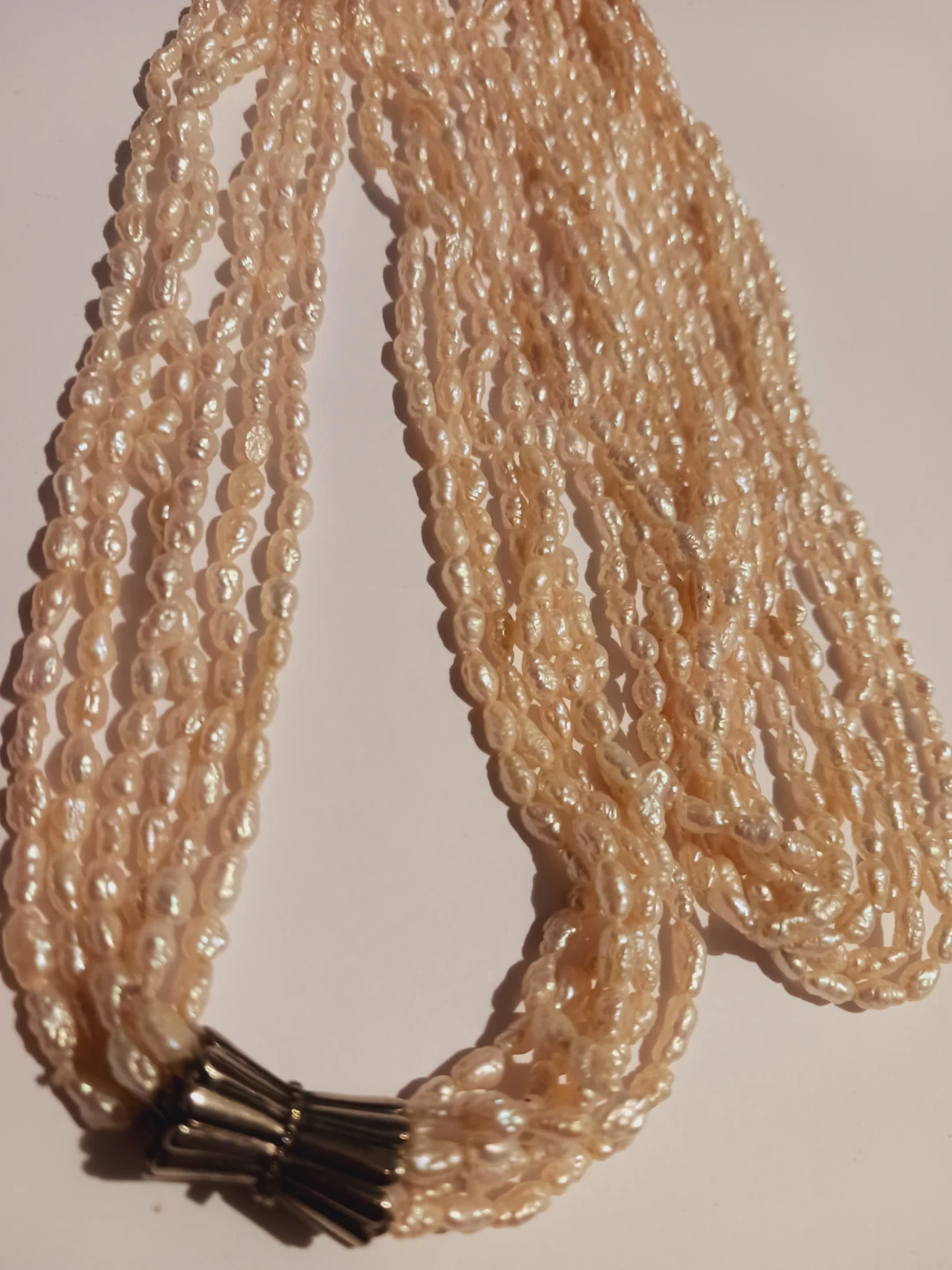 Sterling Silver 925 Genuine Freshwater Rice Pearl Long Necklace - photo 4