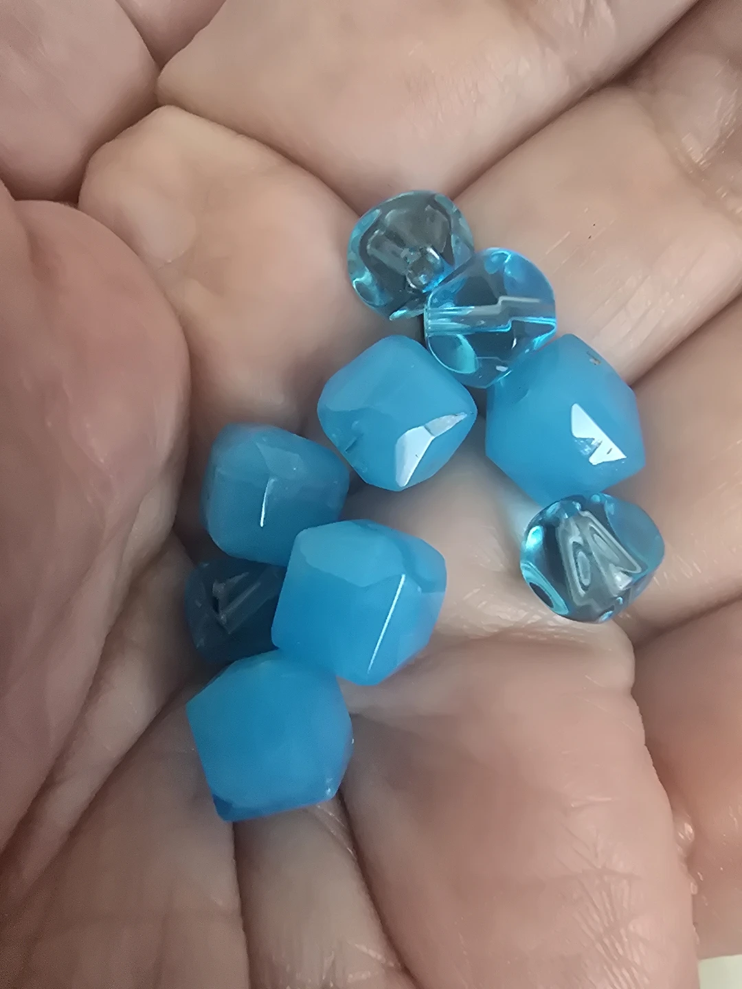 Turquoise and Blue Glass Beads with Spacer Charms - photo 4