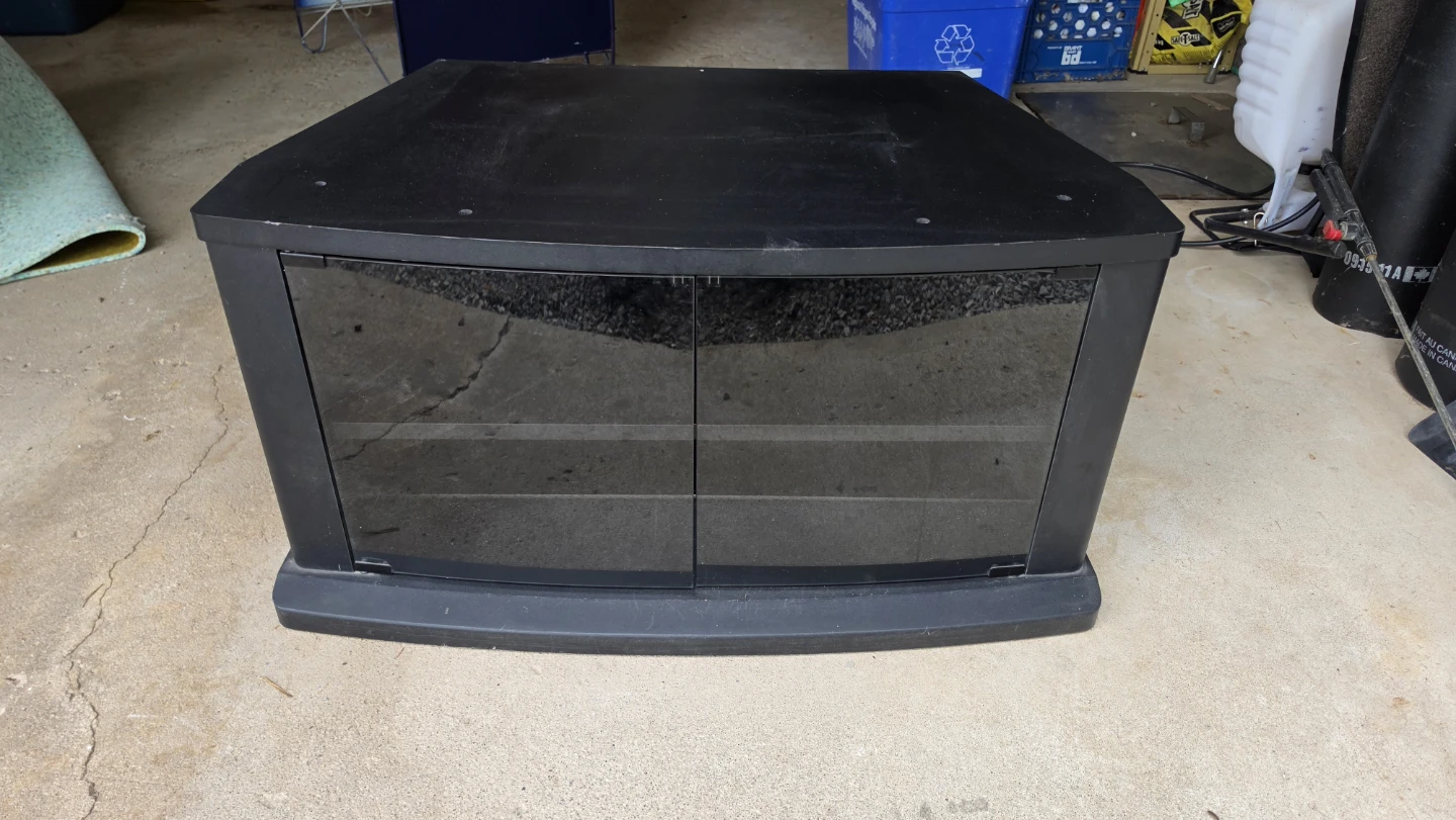 RCA TV Stand with Glass Doors