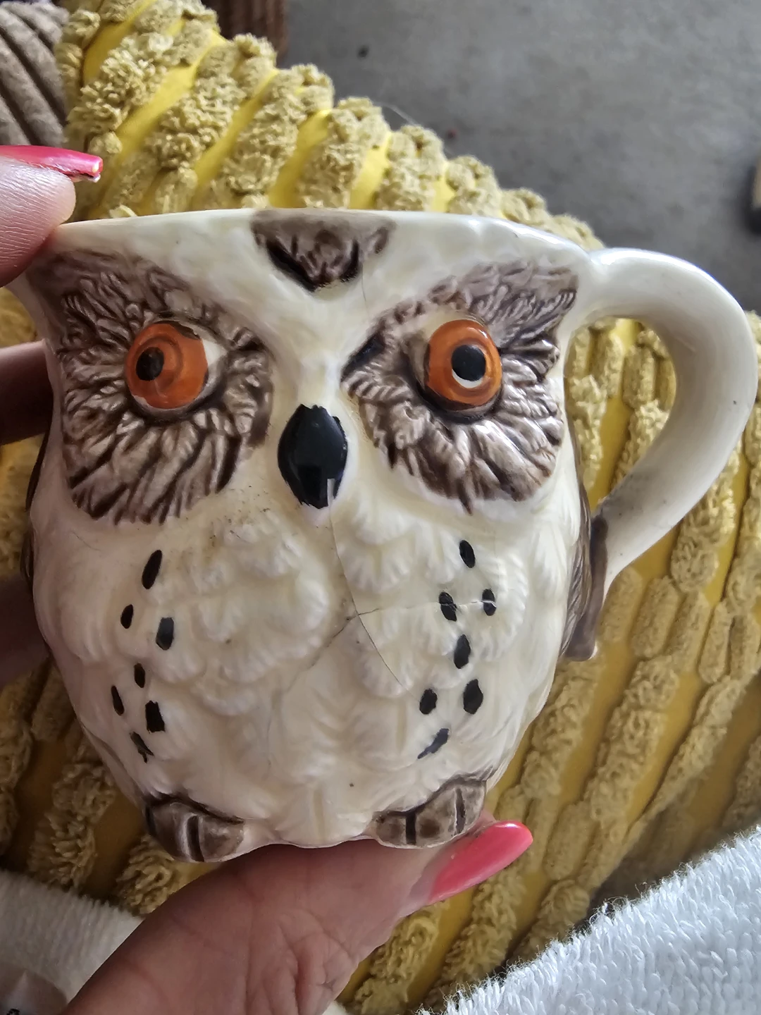 Ceramic Owl Creamer Vintage Pitcher