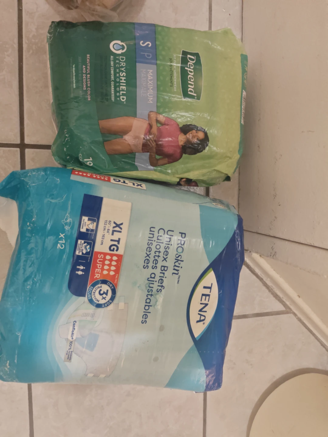 Depend and Tena Adult Incontinence Briefs