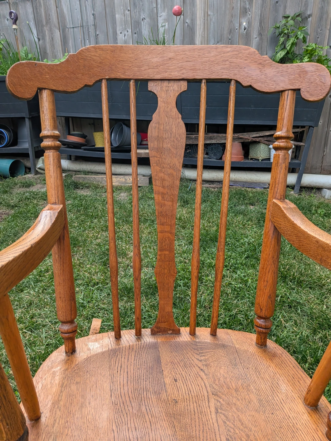 Vintage Wooden Rocking Chair with Cushion - photo 3