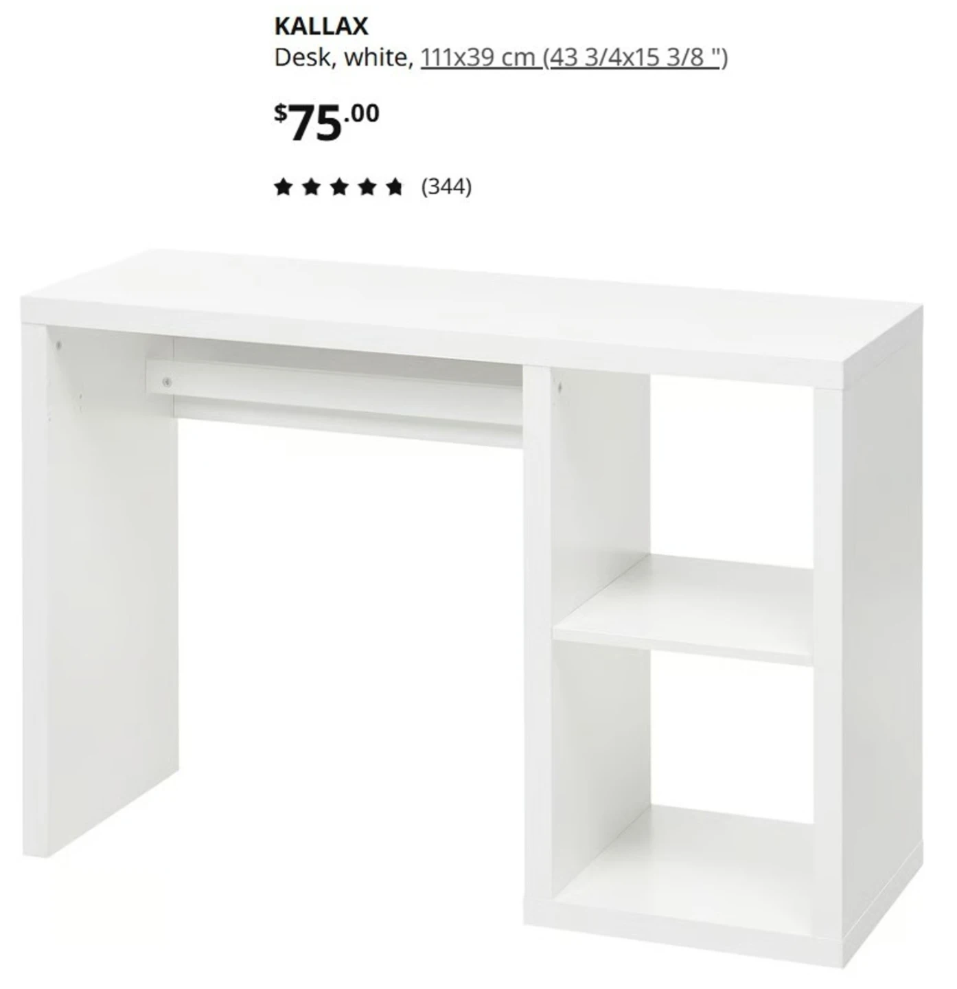 IKEA KALLAX Desk - White - photo 3