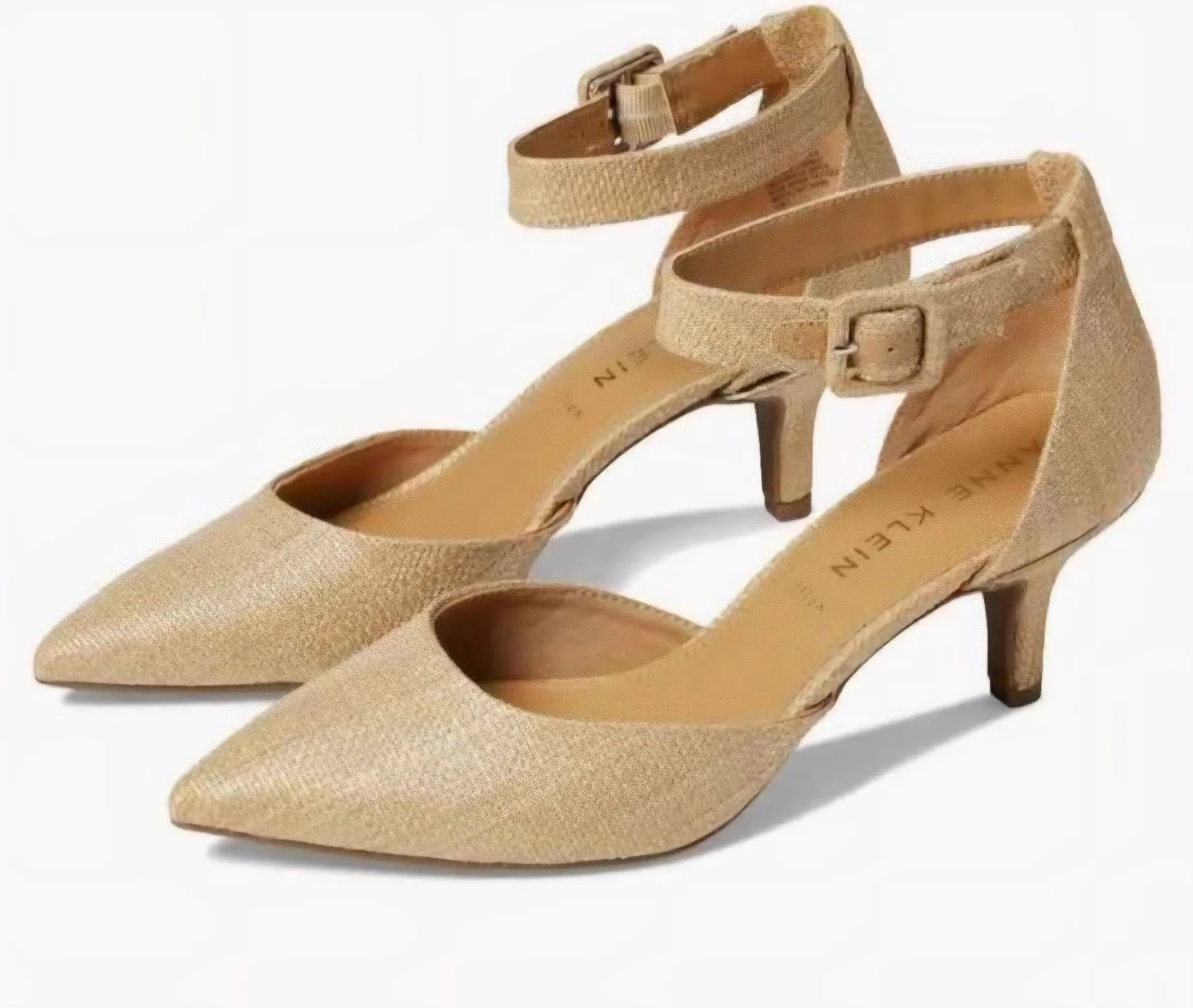Anne Klein Women's Gold Woven Ankle Strap Heels - photo 2