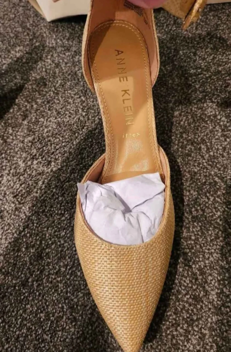 Anne Klein Women's Gold Woven Ankle Strap Heels - photo 5