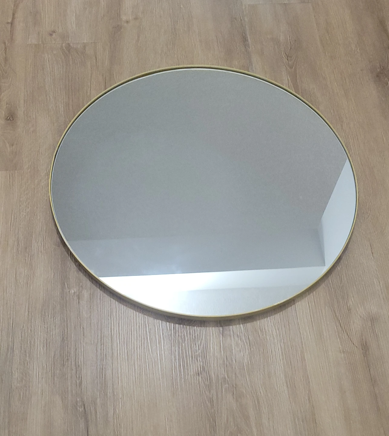 Gold Metal Round Mirror 26inch - photo 3