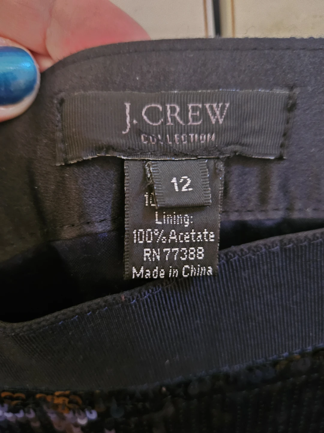 J. Crew Collection Black Sequin Skirt Size 12 - photo 3