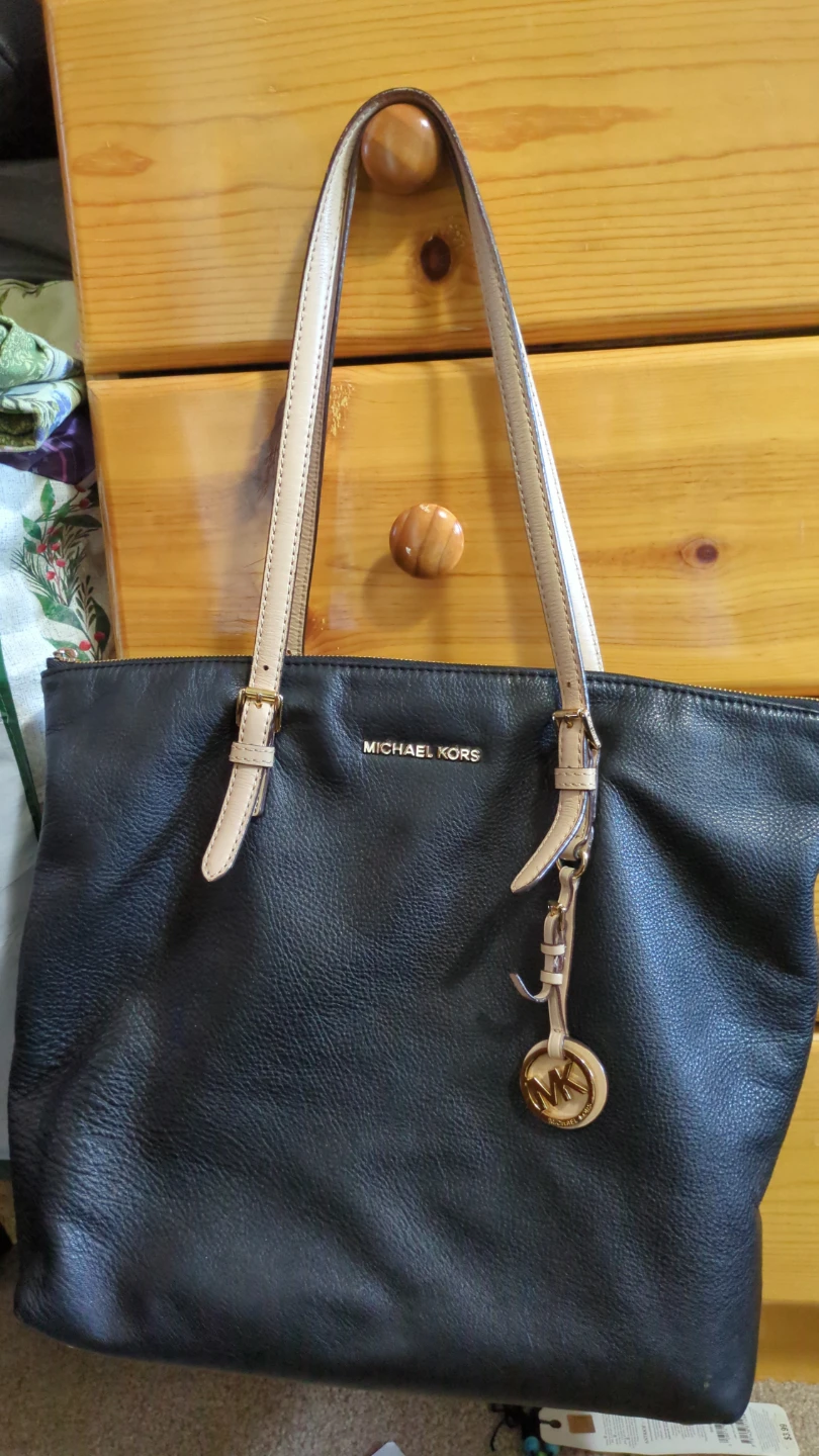 Michael Kors Black Leather Tote Bag