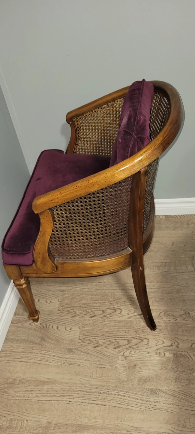 Velvet Accent Chair with Cane Back - photo 2