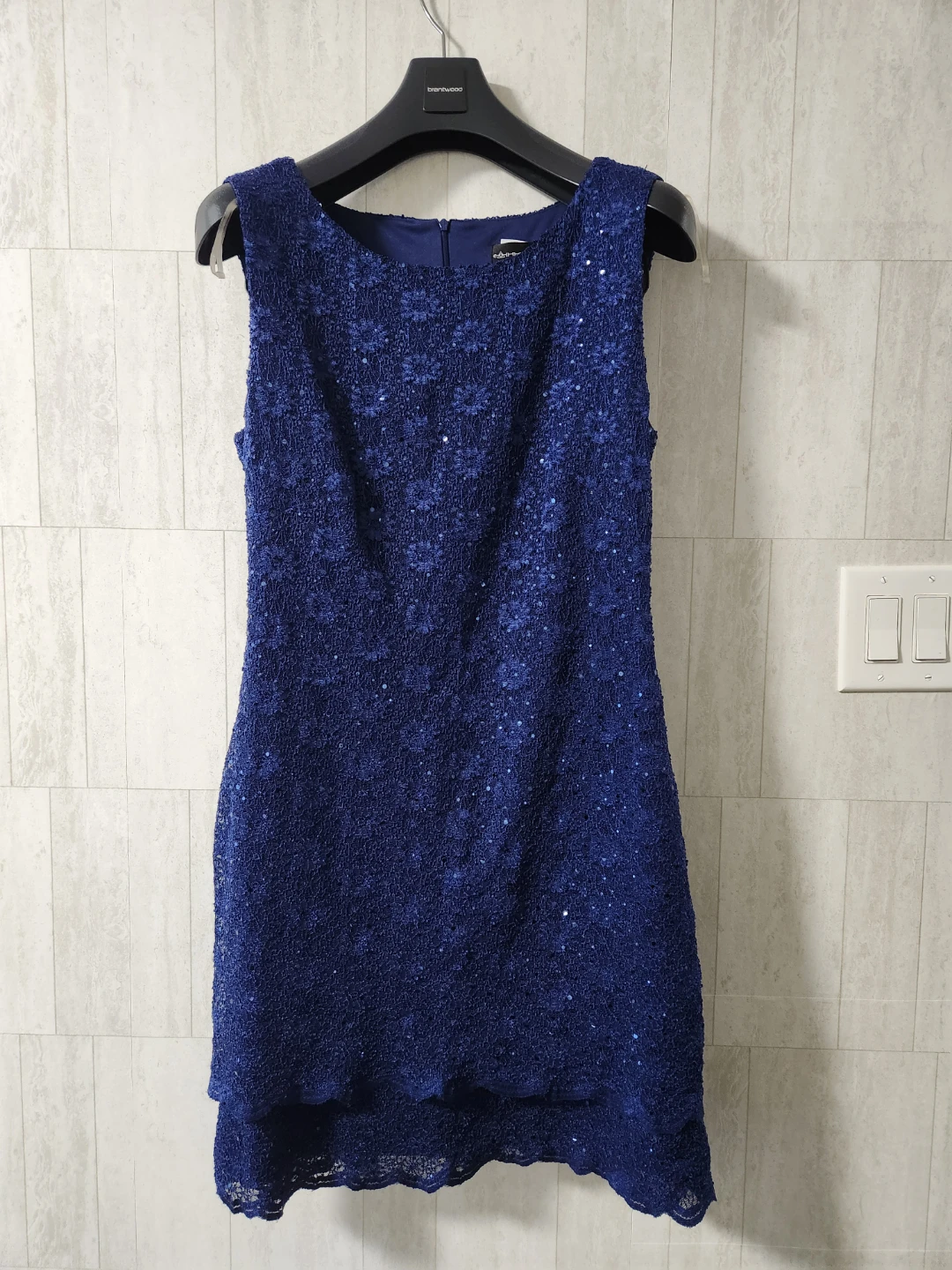 Tahari Blue Sequin Lace Dress - photo 2