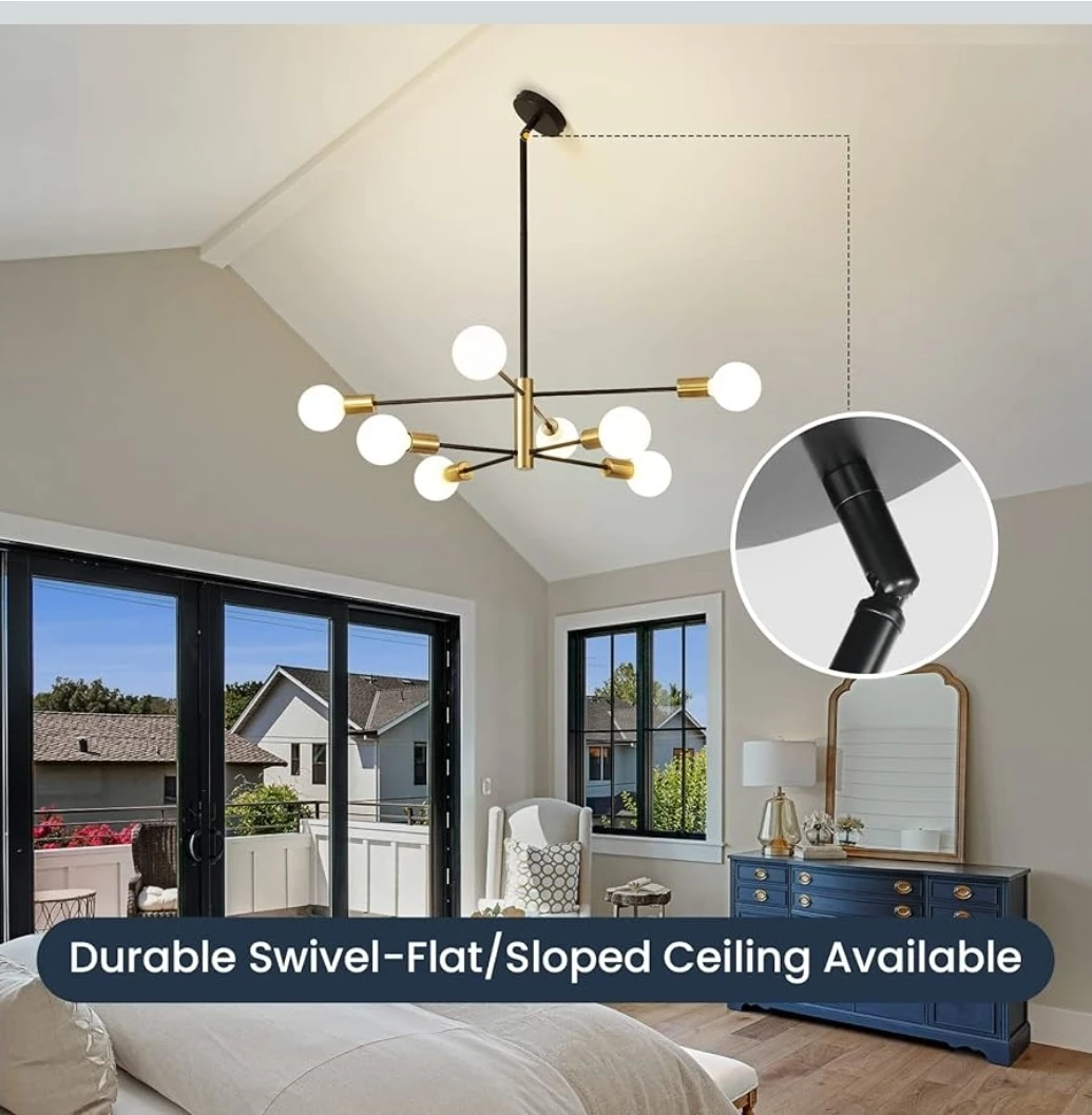 Chandelier Mid Century Modern 8-Light Fixture - photo 5
